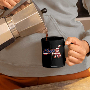 Patriotic Class of 76 Retro American Flag Script Coffee Mug Graduation Birthday Milestone