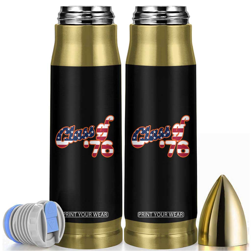 Patriotic Class of 76 Retro American Flag Script Bullet Tumbler Graduation Birthday Milestone TS02 Black Print Your Wear