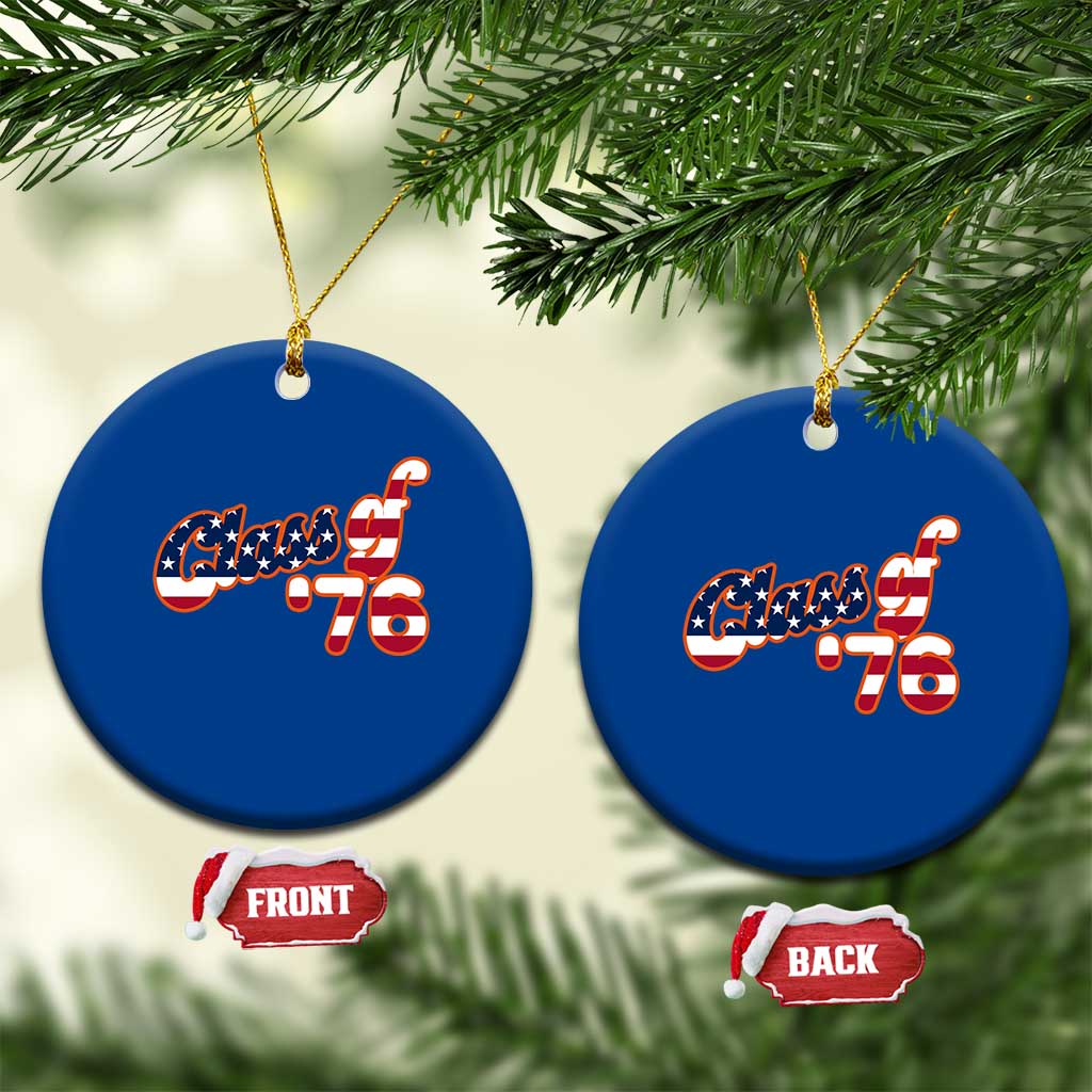 Patriotic Class of 76 Retro American Flag Script Ceramic Ornament Graduation Birthday Milestone TS02 1pc Blue Print Your Wear