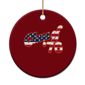 Patriotic Class of 76 Retro American Flag Script Ceramic Ornament Graduation Birthday Milestone TS02 1pc Red Print Your Wear