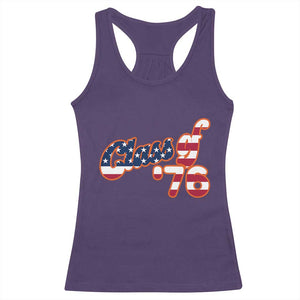 Patriotic Class of 76 Retro American Flag Script Racerback Tank Top Graduation Birthday Milestone TS02 Purple Print Your Wear