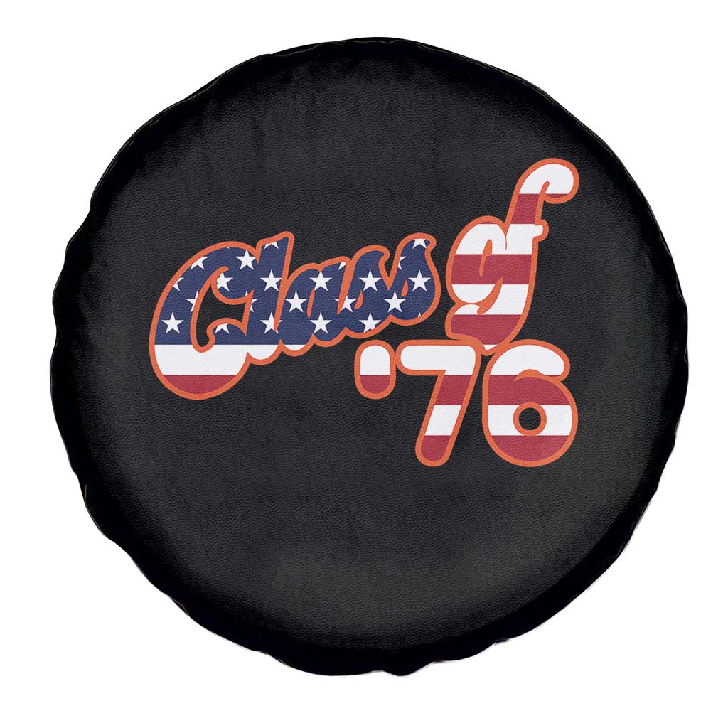Patriotic Class of 76 Retro American Flag Script Spare Tire Cover Graduation Birthday Milestone TS02 Print Your Wear