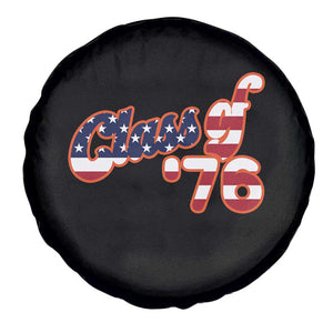 Patriotic Class of 76 Retro American Flag Script Spare Tire Cover Graduation Birthday Milestone TS02 Print Your Wear