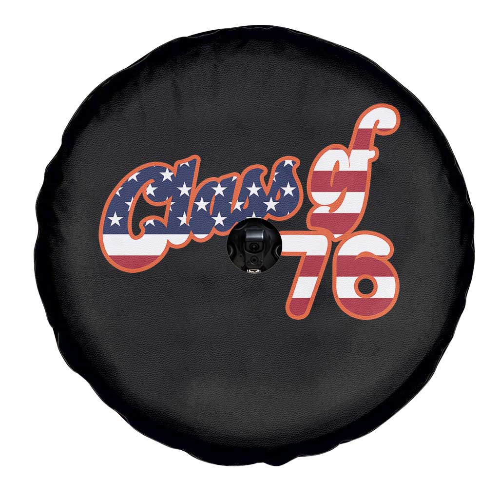 Patriotic Class of 76 Retro American Flag Script Spare Tire Cover Graduation Birthday Milestone TS02 Print Your Wear