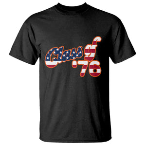 Patriotic Class of 76 Retro American Flag Script T Shirt Graduation Birthday Milestone TS02 Black Print Your Wear