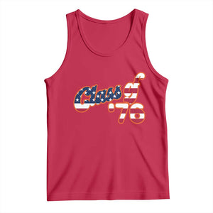 Patriotic Class of 76 Retro American Flag Script Tank Top Graduation Birthday Milestone TS02 Red Print Your Wear