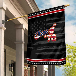 Class of 76 Retro American Flag Script Patriotic Garden Flag Graduation Birthday Milestone
