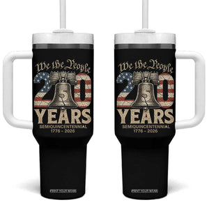 We The People 250 Years Liberty Bell Patriotic Tumbler With Handle American Semi-Quincentennial TS02 One Size: 40 oz Black Print Your Wear