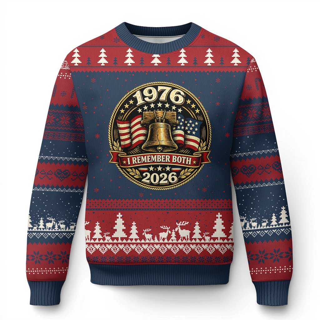 Bicentennial Born 1976 Liberty Bell Ugly Christmas Sweater America 250th Anniversary 50th Birthday TS02 Navy Red Print Your Wear