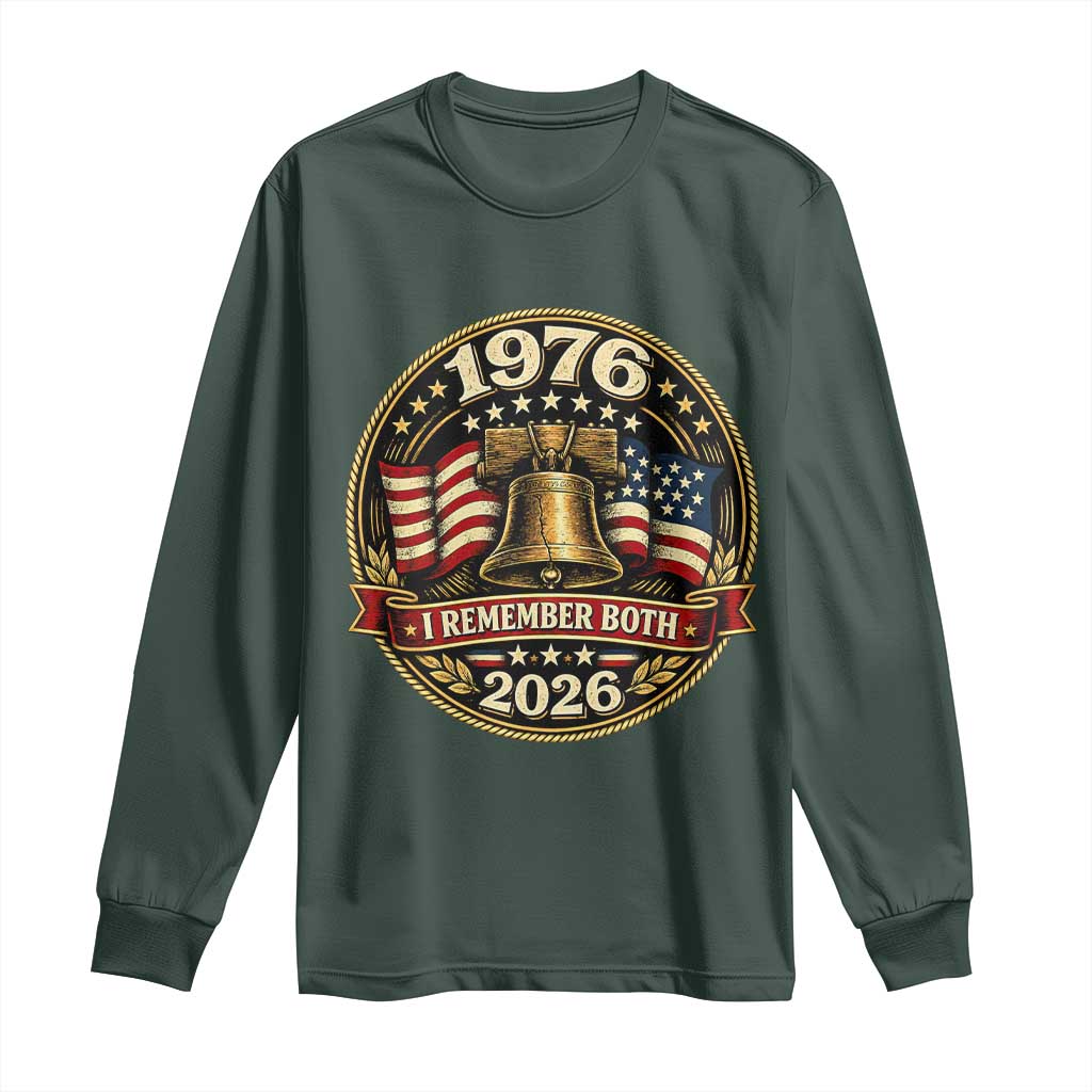 Bicentennial Born 1976 Liberty Bell Long Sleeve Shirt America 250th Anniversary 50th Birthday TS02 Dark Forest Green Print Your Wear