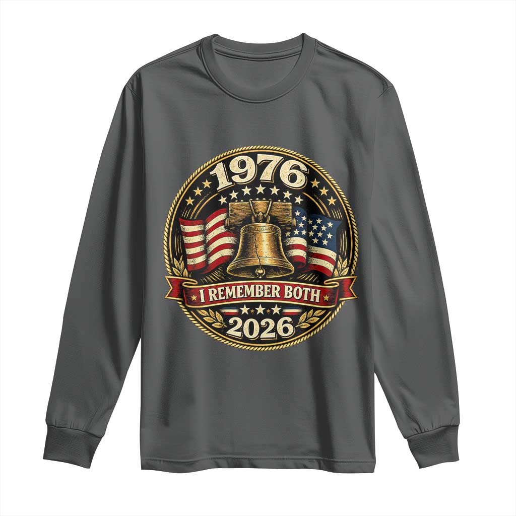 Bicentennial Born 1976 Liberty Bell Long Sleeve Shirt America 250th Anniversary 50th Birthday TS02 Dark Heather Print Your Wear