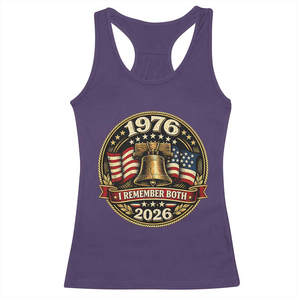 Bicentennial Born 1976 Liberty Bell Racerback Tank Top America 250th Anniversary 50th Birthday TS02 Purple Print Your Wear