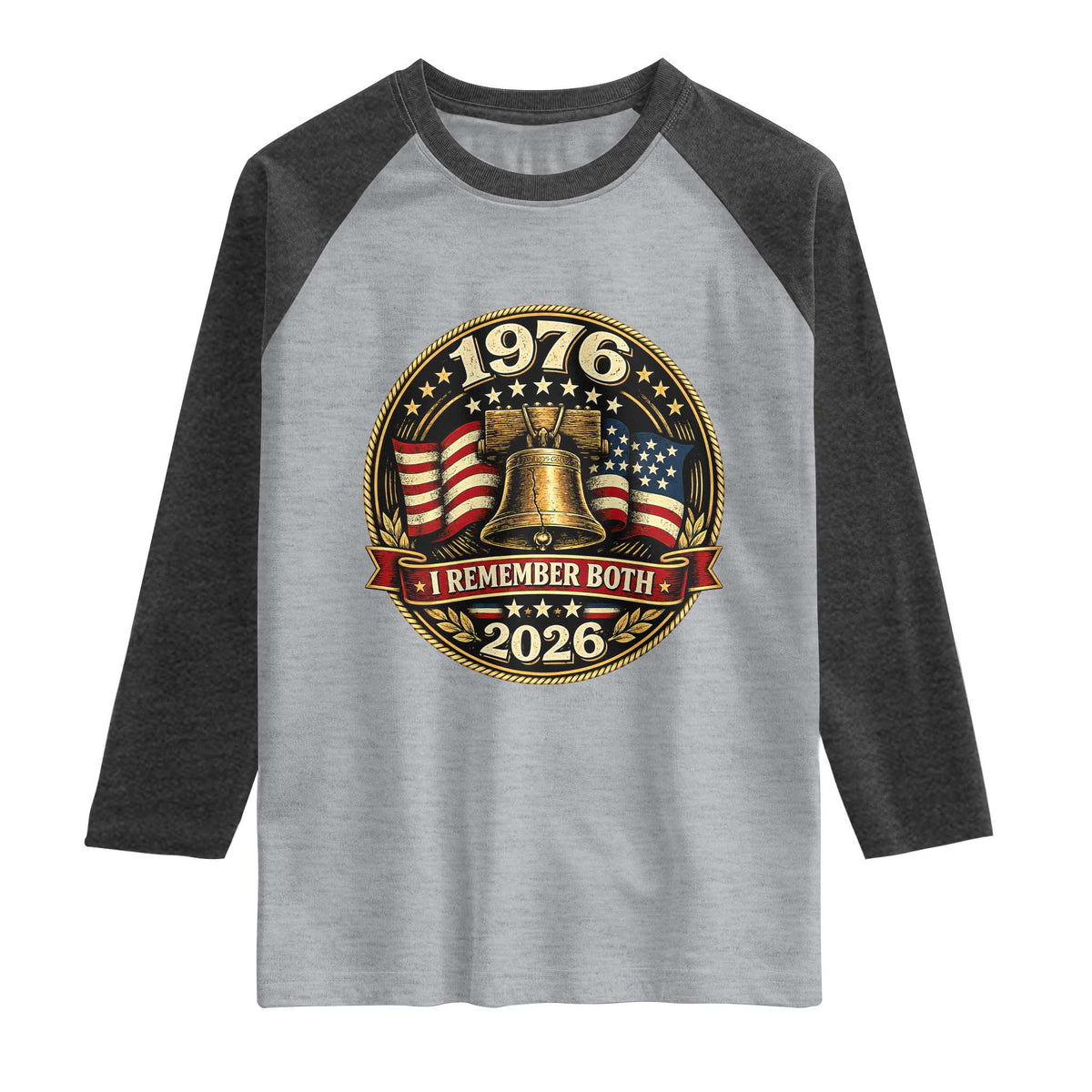 Bicentennial Born 1976 Liberty Bell Raglan Shirt America 250th Anniversary 50th Birthday