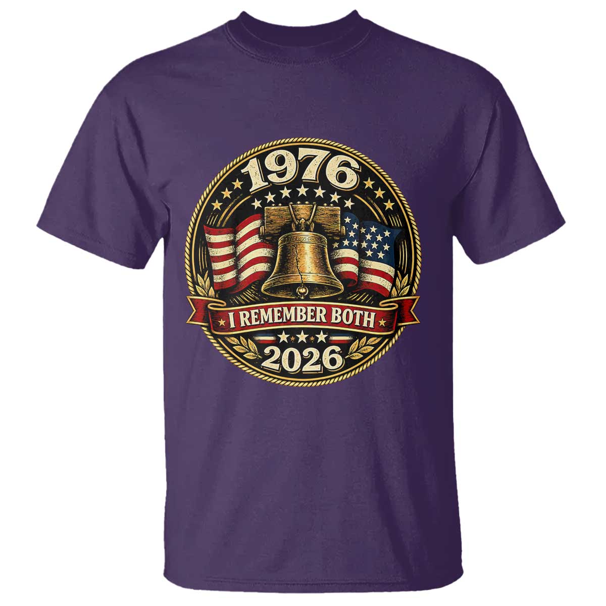 Bicentennial Born 1976 Liberty Bell T Shirt America 250th Anniversary 50th Birthday TS02 Purple Print Your Wear
