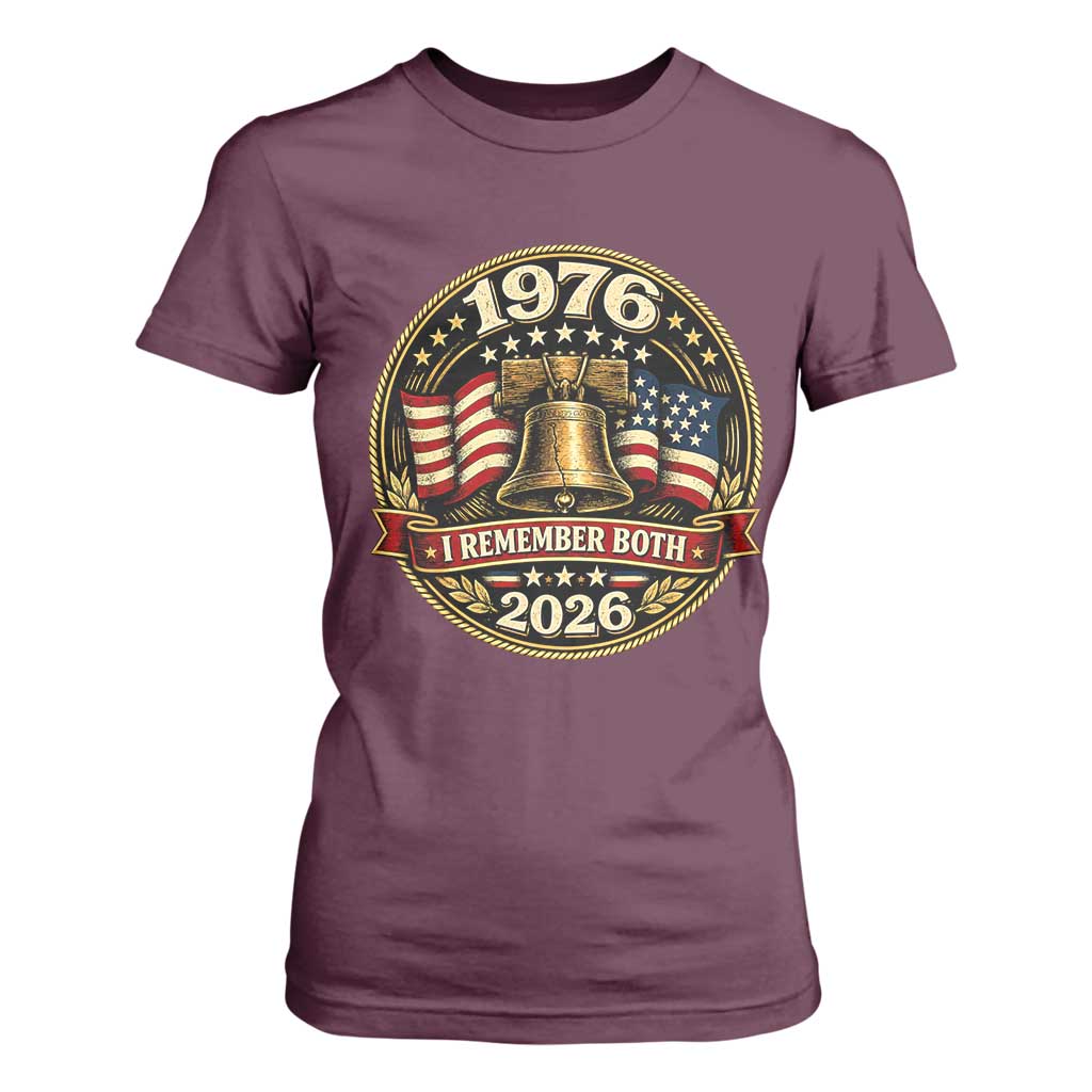 Bicentennial Born 1976 Liberty Bell T Shirt For Women America 250th Anniversary 50th Birthday TS02 Maroon Print Your Wear