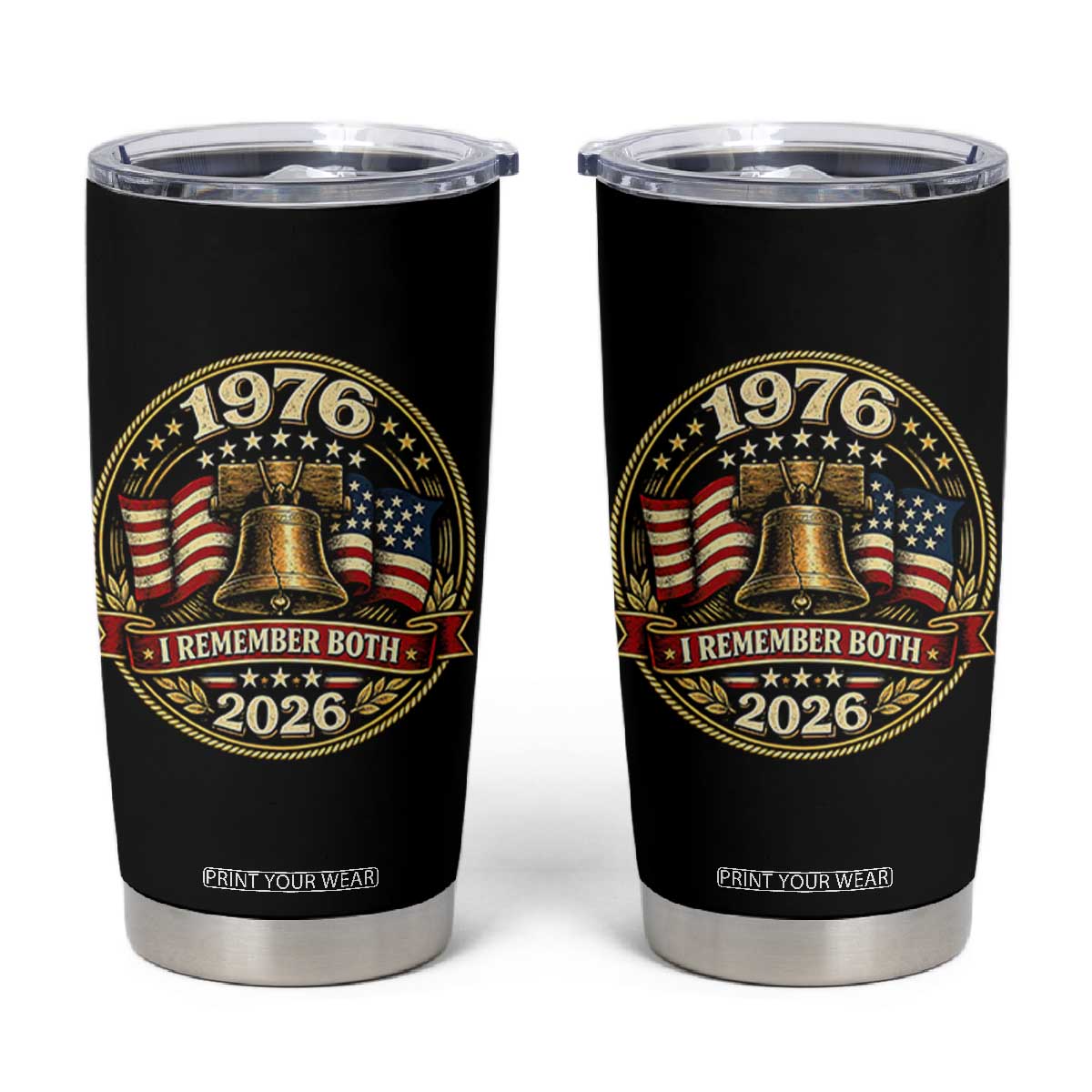 Bicentennial Born 1976 Liberty Bell Tumbler Cup America 250th Anniversary 50th Birthday TS02 Black Print Your Wear