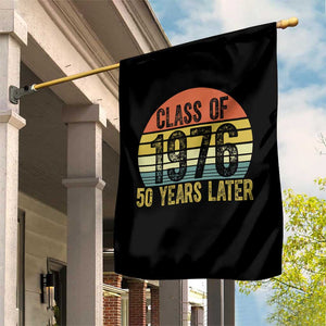 Class of 1976 50 Years Later Garden Flag Retro Sunset Graduation Birthday 50th Milestone