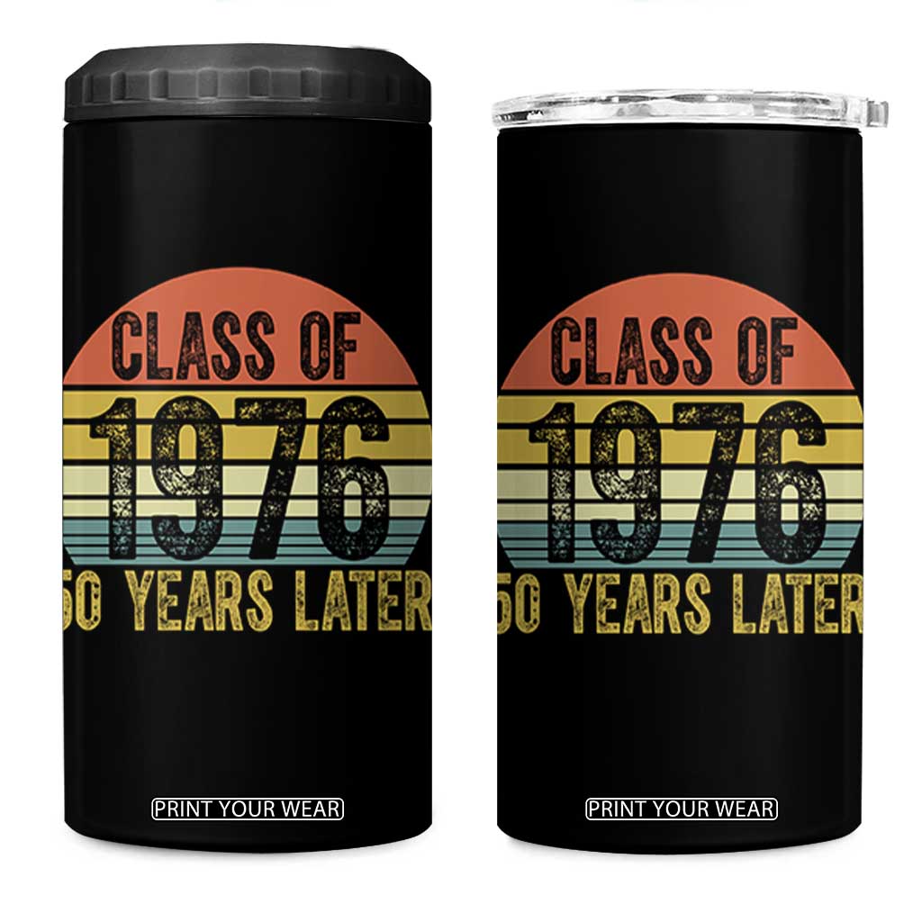 Class of 1976 50 Years Later 4 in 1 Can Cooler Tumbler Retro Sunset Graduation Birthday 50th Milestone TS02 One Size: 16 oz Black Print Your Wear