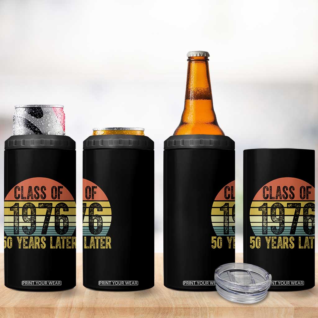Class of 1976 50 Years Later 4 in 1 Can Cooler Tumbler Retro Sunset Graduation Birthday 50th Milestone TS02 Print Your Wear