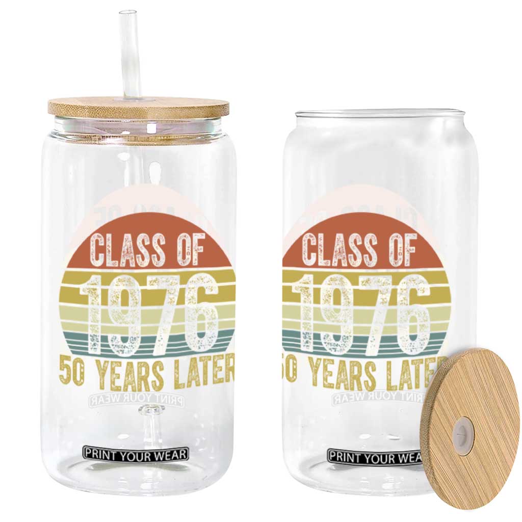Class of 1976 50 Years Later Glass Can Retro Sunset Graduation Birthday 50th Milestone TS02 Print Your Wear