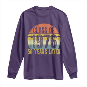 Class of 1976 50 Years Later Long Sleeve Shirt Retro Sunset Graduation Birthday 50th Milestone TS02 Purple Print Your Wear