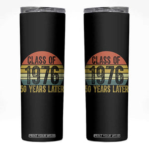 Class of 1976 50 Years Later Skinny Tumbler Retro Sunset Graduation Birthday 50th Milestone TS02 Black Print Your Wear