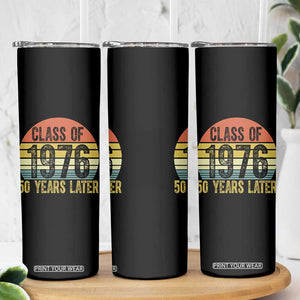 Class of 1976 50 Years Later Skinny Tumbler Retro Sunset Graduation Birthday 50th Milestone TS02 Print Your Wear