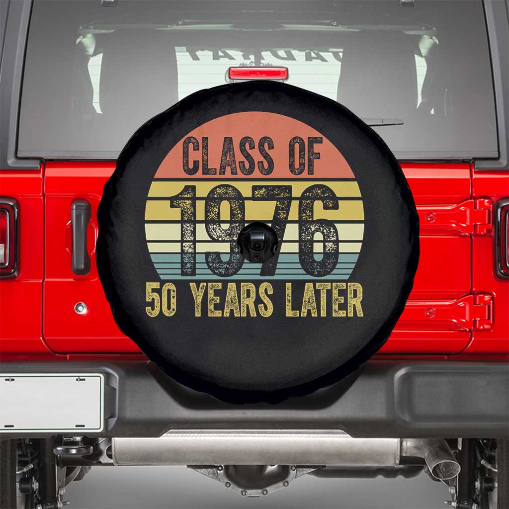 Class of 1976 50 Years Later Spare Tire Cover Retro Sunset Graduation Birthday 50th Milestone TS02 Black Print Your Wear