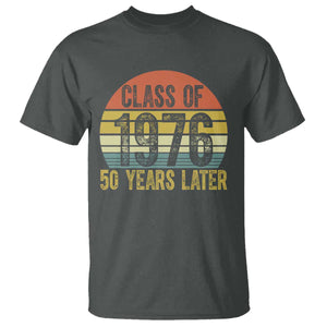 Class of 1976 50 Years Later T Shirt Retro Sunset Graduation Birthday 50th Milestone TS02 Dark Heather Print Your Wear