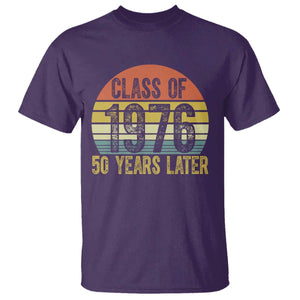 Class of 1976 50 Years Later T Shirt Retro Sunset Graduation Birthday 50th Milestone TS02 Purple Print Your Wear