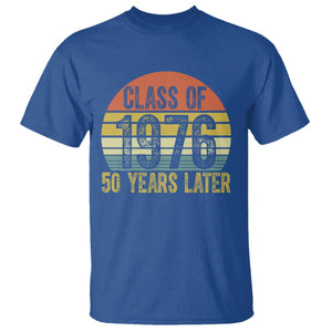 Class of 1976 50 Years Later T Shirt Retro Sunset Graduation Birthday 50th Milestone TS02 Royal Blue Print Your Wear