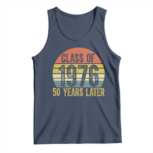 Class of 1976 50 Years Later Tank Top Retro Sunset Graduation Birthday 50th Milestone TS02 Navy Print Your Wear
