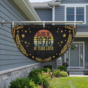 Class of 1976 50 Years Later Patriotic Fan Flag Retro Sunset Graduation Birthday 50th Milestone