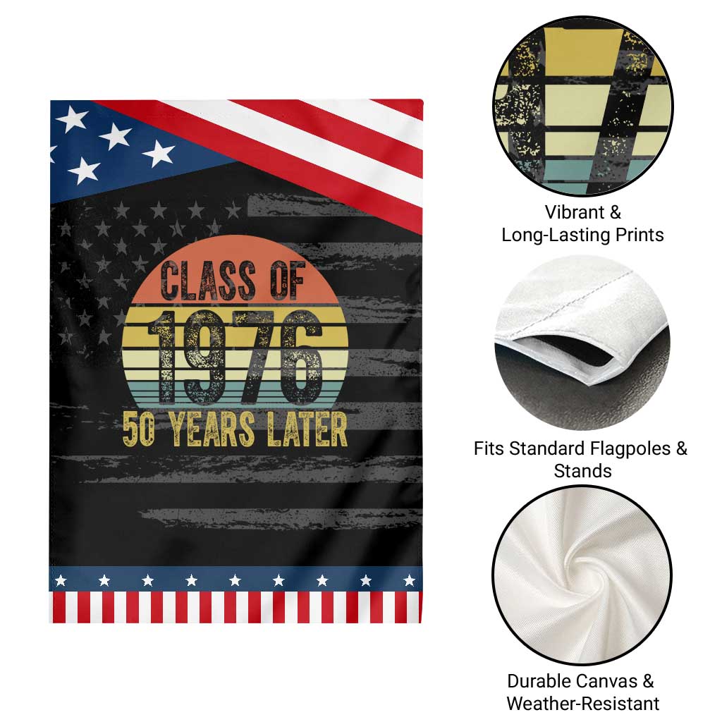 Class of 1976 50 Years Later Patriotic Garden Flag Retro Sunset Graduation Birthday 50th Milestone