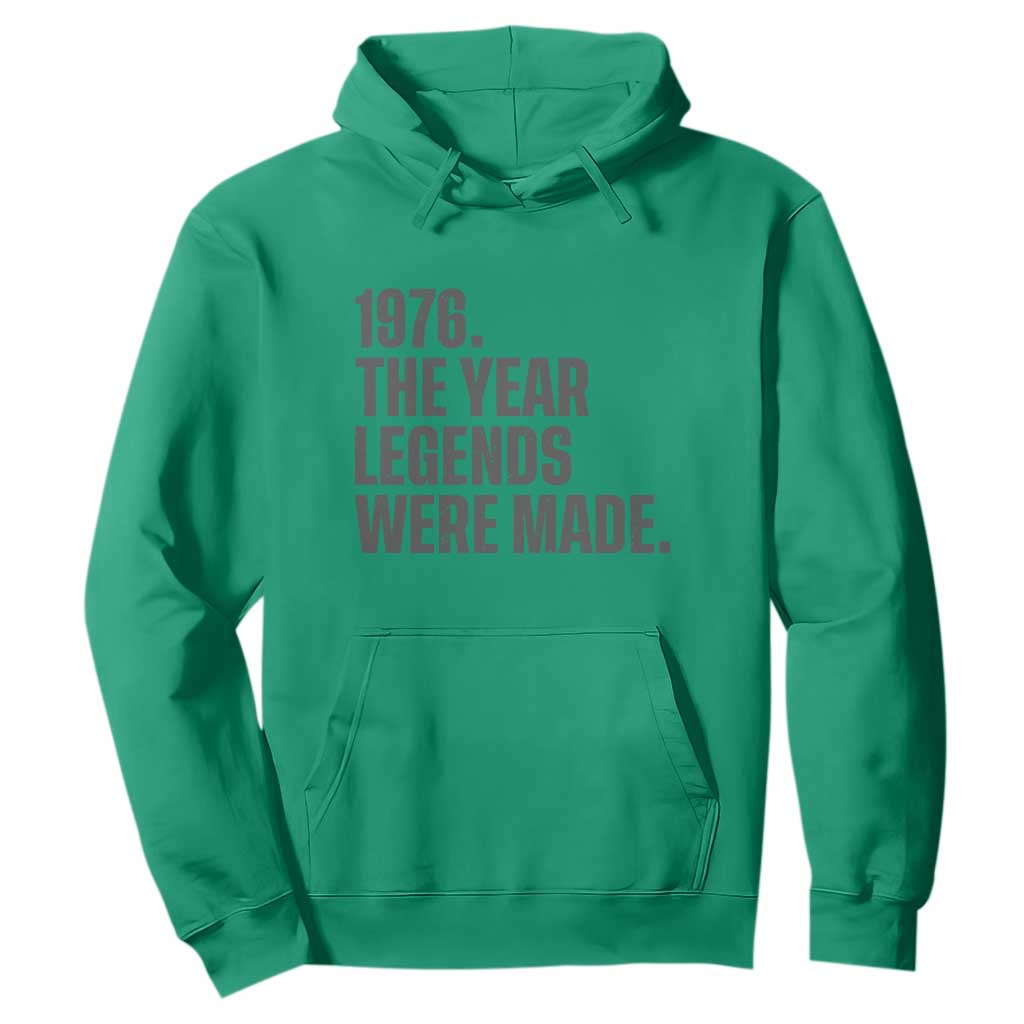 1976 The Year Legends Were Made Hoodie Minimalist Retro 50th Birthday