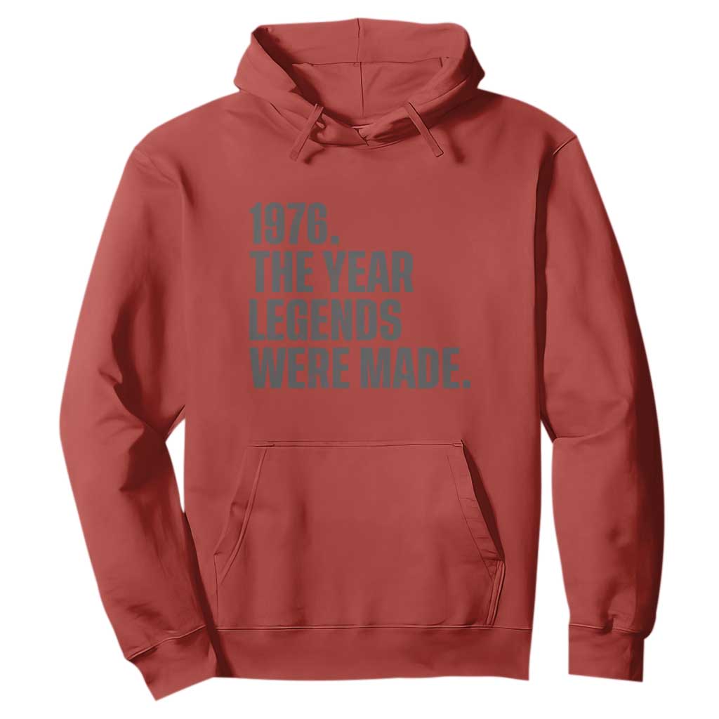 1976 The Year Legends Were Made Hoodie Minimalist Retro 50th Birthday