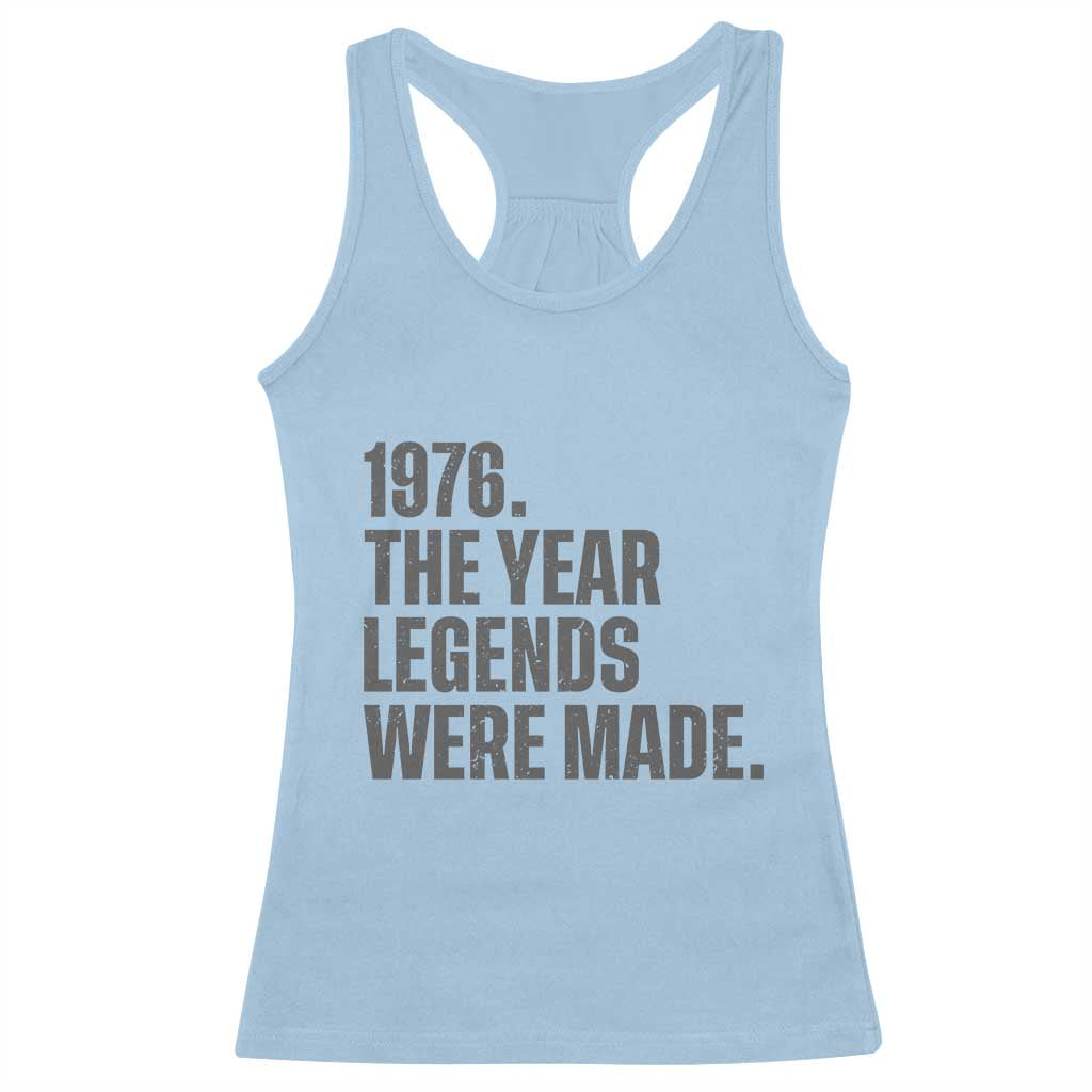 1976 The Year Legends Were Made Racerback Tank Top Minimalist Retro 50th Birthday TS02 Light Blue Print Your Wear