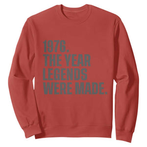 1976 The Year Legends Were Made Sweatshirt Minimalist Retro 50th Birthday TS02 Red Print Your Wear