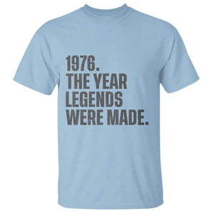 1976 The Year Legends Were Made T Shirt Minimalist Retro 50th Birthday TS02 Light Blue Print Your Wear