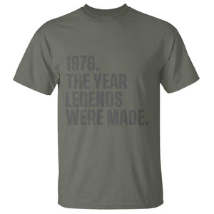 1976 The Year Legends Were Made T Shirt Minimalist Retro 50th Birthday TS02 Military Green Print Your Wear