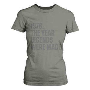 1976 The Year Legends Were Made T Shirt For Women Minimalist Retro 50th Birthday TS02 Military Green Print Your Wear