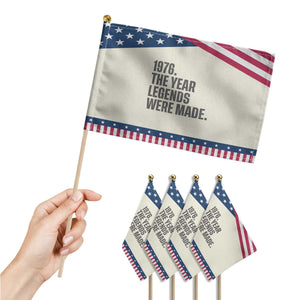 1976 The Year Legends Were Made Patriotic Handheld Flag Minimalist Retro 50th Birthday