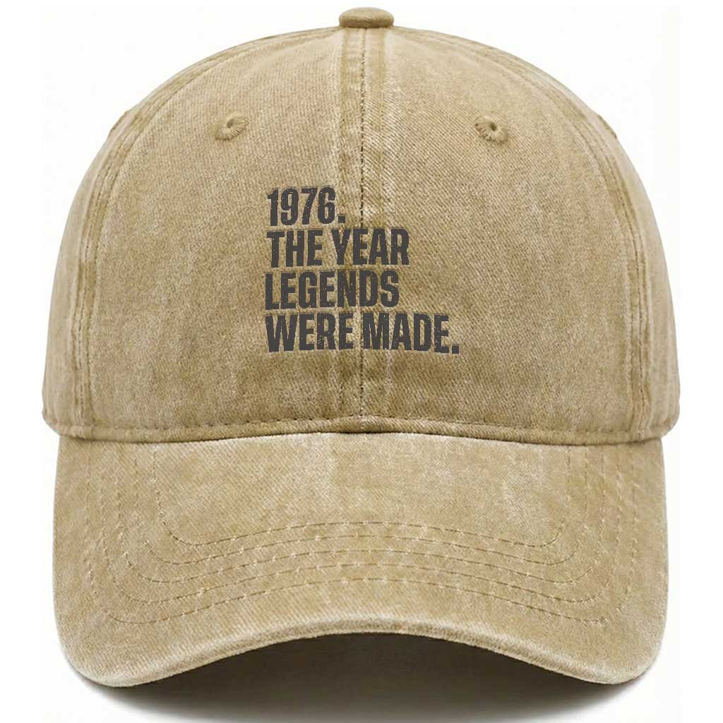 1976 The Year Legends Were Made Washed Cotton Baseball Cap Minimalist Retro 50th Birthday TS02 Print Your Wear