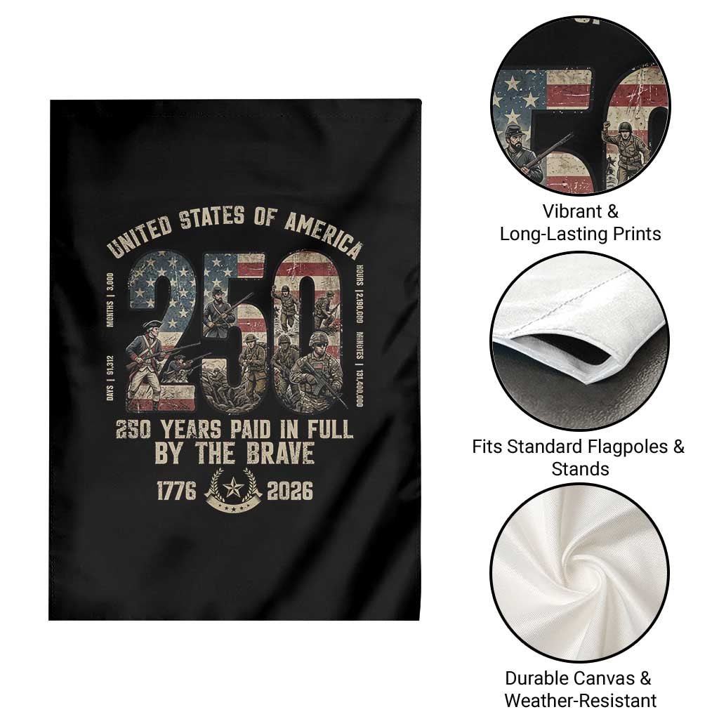 America 250 Years Paid In Full By The Brave Garden Flag Patriotic Military Remembrance USA Semiquincentennial TS02 Print Your Wear