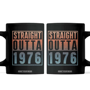 Straight Outta 1976 Coffee Mug Funny 50th Birthday Retro Neon Gradient Effect Printing TS02 Black Print Your Wear