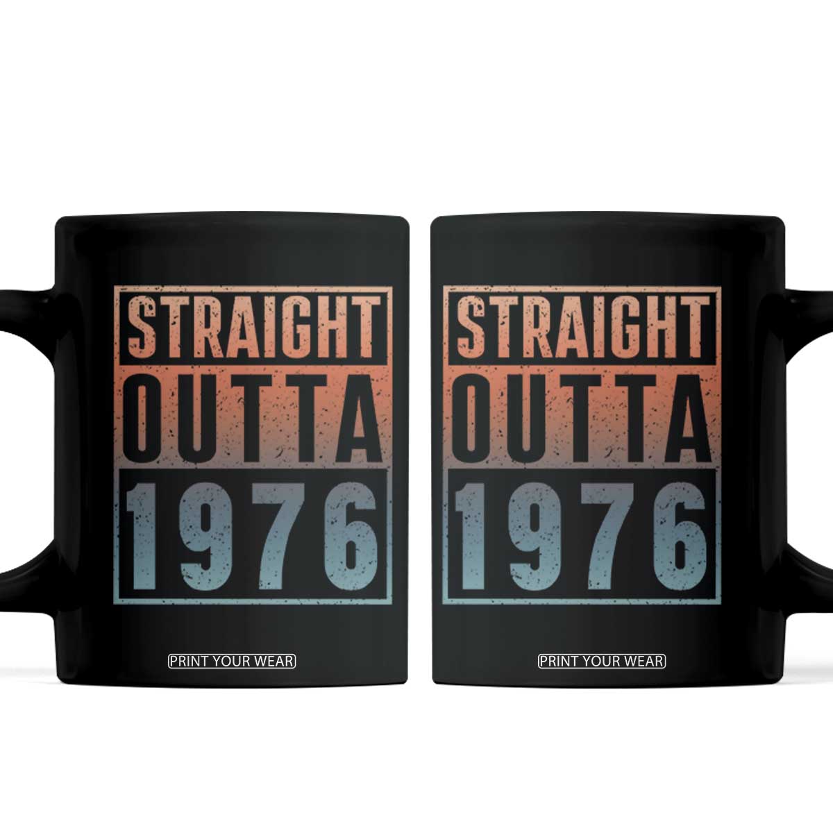 Straight Outta 1976 Coffee Mug Funny 50th Birthday Retro Neon Gradient Effect Printing