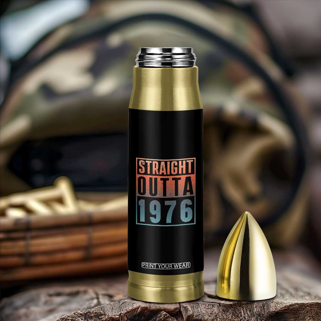 Straight Outta 1976 Bullet Tumbler Funny 50th Birthday Retro Neon Gradient Effect Printing TS02 Print Your Wear