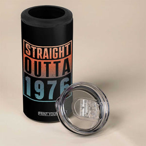 Straight Outta 1976 4 in 1 Can Cooler Tumbler Funny 50th Birthday Retro Neon Gradient Effect Printing TS02 Print Your Wear