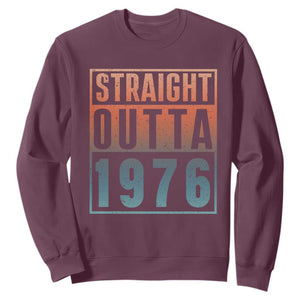 Straight Outta 1976 Sweatshirt Funny 50th Birthday Retro Neon Gradient Effect Printing