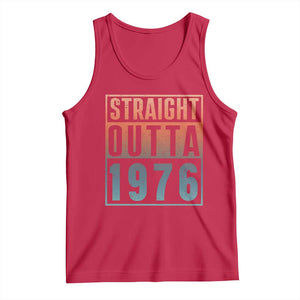 Straight Outta 1976 Tank Top Funny 50th Birthday Retro Neon Gradient Effect Printing TS02 Red Print Your Wear